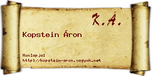 Kopstein Áron névjegykártya
